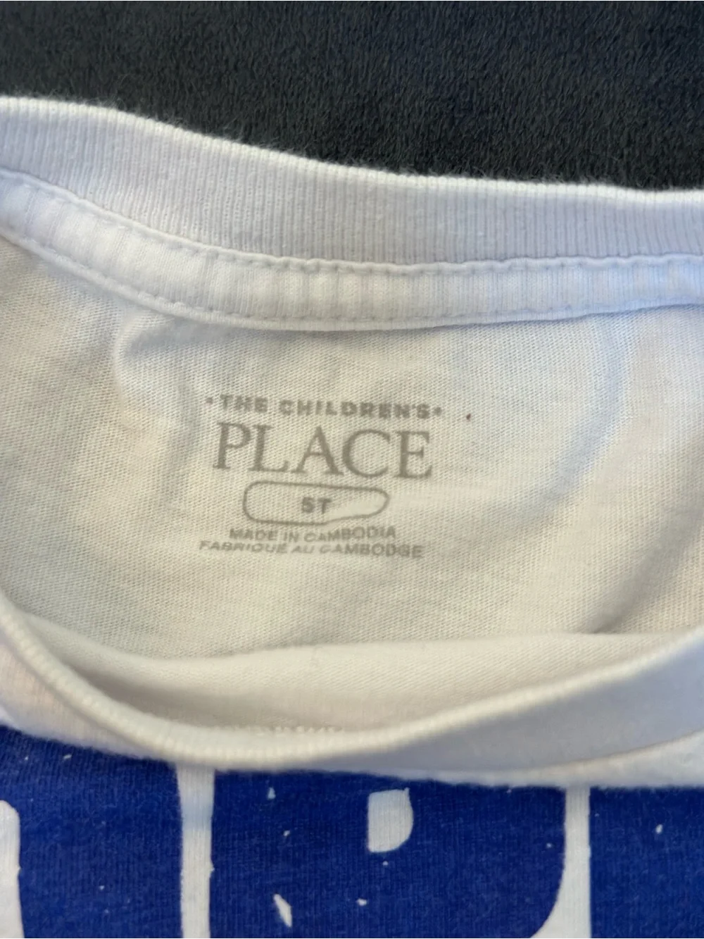 The Children's Place Light Blue Tee with Blue Graphic Text